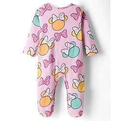 Babyhug Disney Interlock Knit Full Sleeves Sleepsuits With Minnie Mouse Graphics Pack Of 2 - Yellow & Pink