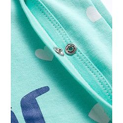 Babyhug Disney Interlock Knit Full Sleeves Romper with Minnie Mouse Graphics - Light Blue