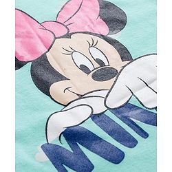 Babyhug Disney Interlock Knit Full Sleeves Romper with Minnie Mouse Graphics - Light Blue