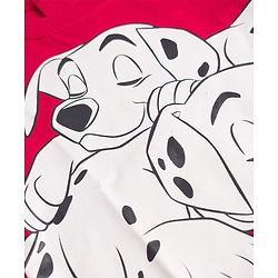Babyhug Disney Single Jersey Knit Full Sleeves T-Shirt & Striped Pyjama Night Suit with Dalmatians Graphics - Red