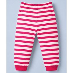 Babyhug Disney Single Jersey Knit Full Sleeves T-Shirt & Striped Pyjama Night Suit with Dalmatians Graphics - Red