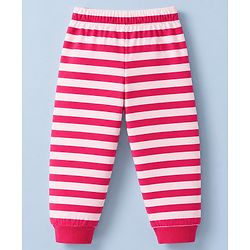 Babyhug Disney Single Jersey Knit Full Sleeves T-Shirt & Striped Pyjama Night Suit with Dalmatians Graphics - Red