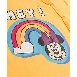 Babyhug Disney Interlock Knit Full Sleeves Romper with Minnie Mouse Graphics - Yellow