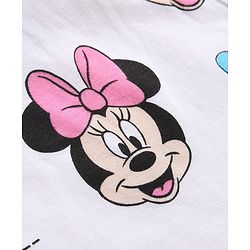 Babyhug Disney Interlock Knit Full Sleeves Romper with Minnie Mouse Print - White