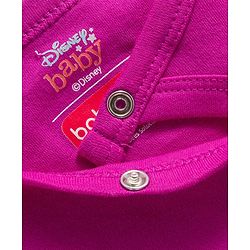Babyhug Disney Interlock Knit Full Sleeves Romper with Minnie Mouse Graphics - Fuchsia