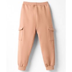 Babyhug Terry Knit Full Sleeves T-Shirt & Lounge Pant Set With Teddy Bear Badge - Navy Blue & Brown