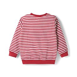 Babyhug Single Jersey Knit Full Sleeves Striped T-Shirt & Lounge Pant - Maroon