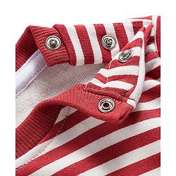 Babyhug Single Jersey Knit Full Sleeves Striped T-Shirt & Lounge Pant - Maroon