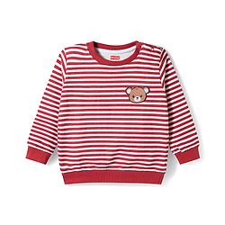 Babyhug Single Jersey Knit Full Sleeves Striped T-Shirt & Lounge Pant - Maroon