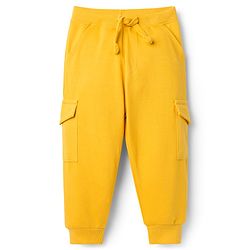 Babyhug Single Jersey Knit Full Sleeves T-Shirt & Lounge Pant Set with Tiger Graphic - Yellow & Green