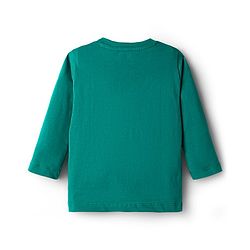 Babyhug Single Jersey Knit Full Sleeves T-Shirt & Lounge Pant Set with Tiger Graphic - Yellow & Green