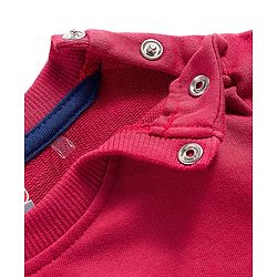 Babyhug Single Jersey Knit Full Sleeves Text Printed T-Shirt & Lounge Pant with Kangaroo Pockets - Red & Blue