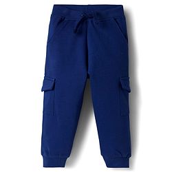 Babyhug Single Jersey Knit Full Sleeves Text Printed T-Shirt & Lounge Pant with Kangaroo Pockets - Red & Blue