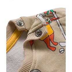 Babyhug Single Jersey Knit Full Sleeves Dino Printed T-Shirt & Lounge Pant Set - Orange