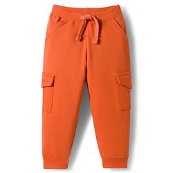 Babyhug Single Jersey Knit Full Sleeves Dino Printed T-Shirt & Lounge Pant Set - Orange
