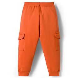Babyhug Single Jersey Knit Full Sleeves Dino Printed T-Shirt & Lounge Pant Set - Orange