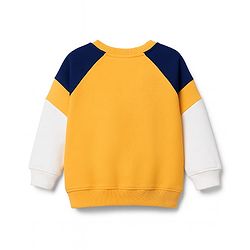 Babyhug Single Jersey Knit Full Raglan Sleeves T-Shirt & Lounge Pant Set With Animal Print - Yellow & Navy Blue