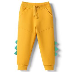 Babyhug Single Jersey Knit Full Sleeves T-Shirt & Lounge Pant Set with Animal Graphic - Yellow & Navy Blue
