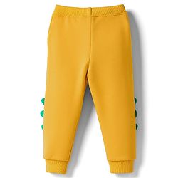 Babyhug Single Jersey Knit Full Sleeves T-Shirt & Lounge Pant Set with Animal Graphic - Yellow & Navy Blue