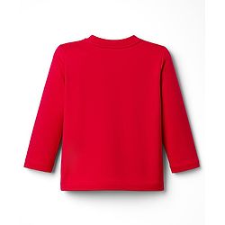 Babyhug Single Jersey Knit Full Sleeves T-Shirt & Lounge Pant Set With Animal Print - Red & Blue