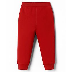 Babyhug Terry Knit Full Sleeves T-Shirt & Lounge Pant Set With Animal Print - Navy Blue & Maroon