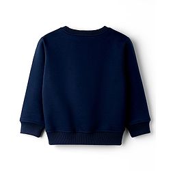 Babyhug Terry Knit Full Sleeves T-Shirt & Lounge Pant Set With Animal Print - Navy Blue & Maroon