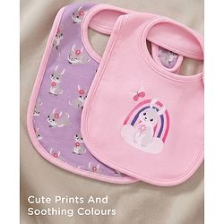 Babyhug Cotton Snap Buttons Closure Bear Print Pack of 2 - Blue & White