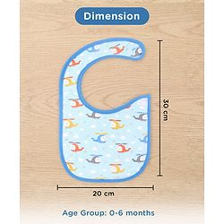 Babyhug Cotton Snap Buttons Closure Bear Print Pack of 2 - Blue & White