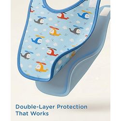 Babyhug Cotton Snap Buttons Closure Bear Print Pack of 2 - Blue & White