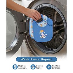 Babyhug Cotton Snap Buttons Closure Bear Print Pack of 2 - Blue & White