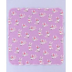 Babyhug 100% Interlock Cotton Single Layer Wash Cloth Rabbit, Rainbow and Floral Print Pack of 6 - Multicolor| High Absorbency| Feeding & Diapering| Bath & Face Towel| Soft & Skin Friendly