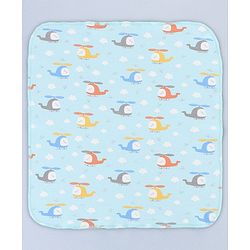 Babyhug 100% Interlock Cotton Single Layer Wash Cloth Rabbit, Rainbow and Floral Print Pack of 6 - Multicolor| High Absorbency| Feeding & Diapering| Bath & Face Towel| Soft & Skin Friendly
