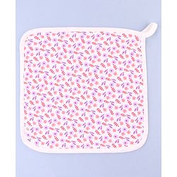 Babyhug 100% Interlock Cotton Double Layer Wash Cloth Rabbit, Rainbow and Floral Print Pack of 3 - Multicolor| High Absorbency| Feeding & Diapering| Bath & Face Towel| Soft & Skin Friendly