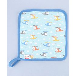 Babyhug 100% Interlock Cotton Double Layer Wash Cloth Rabbit, Rainbow and Floral Print Pack of 3 - Multicolor| High Absorbency| Feeding & Diapering| Bath & Face Towel| Soft & Skin Friendly