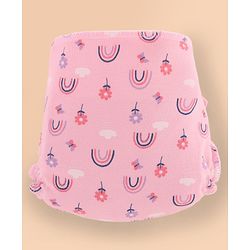 Babyhug Leak Proof Cloth Langot Pack of 6 Small Size Rabbit Rainbow and Floral Print | Triple Layer Protection | Reusable | Designed for Short Term Comfy Wear | Mess Free - Lilac