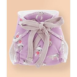 Babyhug Leak Proof Cloth Langot Pack of 6 Small Size Rabbit Rainbow and Floral Print | Triple Layer Protection | Reusable | Designed for Short Term Comfy Wear | Mess Free - Lilac