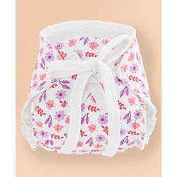 Babyhug Leak Proof Cloth Langot Pack of 6 Small Size Rabbit Rainbow and Floral Print | Triple Layer Protection | Reusable | Designed for Short Term Comfy Wear | Mess Free - Lilac