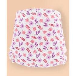 Babyhug Leak Proof Cloth Langot Pack of 6 Small Size Rabbit Rainbow and Floral Print | Triple Layer Protection | Reusable | Designed for Short Term Comfy Wear | Mess Free - Lilac