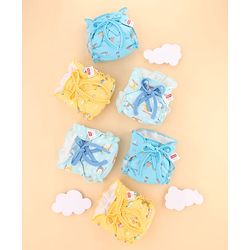 Babyhug Leak Proof Cloth Langot Pack of 6 Small Size Rabbit Rainbow and Floral Print | Triple Layer Protection | Reusable | Designed for Short Term Comfy Wear | Mess Free - Lilac