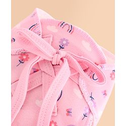 Babyhug Leak Proof Cloth Langot Pack of 3 Small Size Rabbit Rainbow and Floral Print | Triple Layer Protection | Reusable | Designed for Short Term Comfy Wear | Mess Free - Plum