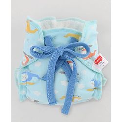 Babyhug Leak Proof Cloth Langot Pack of 3 Small Size Rabbit Rainbow and Floral Print | Triple Layer Protection | Reusable | Designed for Short Term Comfy Wear | Mess Free - Plum