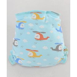 Babyhug Leak Proof Cloth Langot Pack of 3 Small Size Rabbit Rainbow and Floral Print | Triple Layer Protection | Reusable | Designed for Short Term Comfy Wear | Mess Free - Plum
