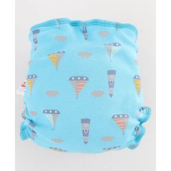 Babyhug Leak Proof Cloth Langot Pack of 3 Small Size Rabbit Rainbow and Floral Print | Triple Layer Protection | Reusable | Designed for Short Term Comfy Wear | Mess Free - Plum