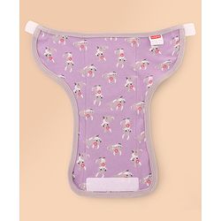 Babyhug 100% Interlock Cotton Reusable Printed Cloth Nappies with Velcro Closure Pack of 6 Rabbit, Rainbow and Flower Print  Small Size| Machine Washable| Soft & Skin Friendly