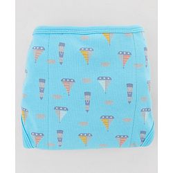 Babyhug 100% Interlock Cotton Reusable Printed Cloth Nappies with Velcro Closure Pack of 6 Helicopter, Boat & Car Print  Small Size| Machine Washable| Soft & Skin Friendly