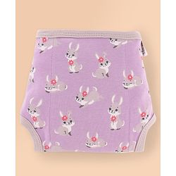 Babyhug 100% Interlock Cotton Reusable Printed Cloth Nappies with Velcro Closure Pack of 12 Rabbit, Rainbow and Flower Print  Small Size| Machine Washable| Soft & Skin Friendly