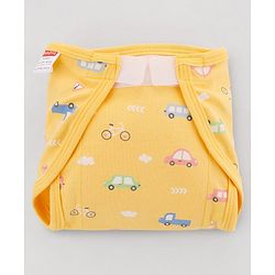 Babyhug 100% Interlock Cotton Reusable Velcro Closure Printed Cloth Nappies Small Size Pack of 12 Helicopter, Boat & Car Print| Breathable & Skin Friendly| High Absorbent Material| Machine Washable.