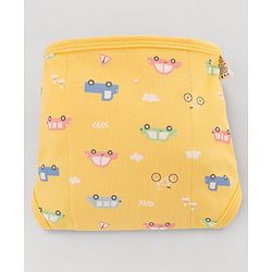 Babyhug 100% Interlock Cotton Reusable Velcro Closure Printed Cloth Nappies Small Size Pack of 12 Helicopter, Boat & Car Print| Breathable & Skin Friendly| High Absorbent Material| Machine Washable.