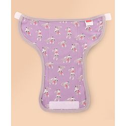 Babyhug 100% Interlock Cotton Reusable Printed Cloth Nappies with Velcro Closure Pack of 6 Rabbit, Rainbow and Flower Print  Medium Size| Machine Washable| Soft & Skin Friendly