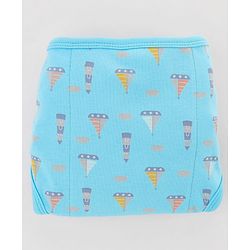 Babyhug 100% Interlock Cotton Reusable Printed Cloth Nappies with Velcro Closure Pack of 6 Helicopter, Boat & Car Print  Medium Size| Machine Washable| Soft & Skin Friendly